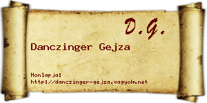 Danczinger Gejza névjegykártya